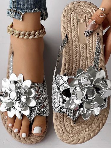 Pu Casual Summer Floral Slide Sandals - Just Fashion Now - Modalova