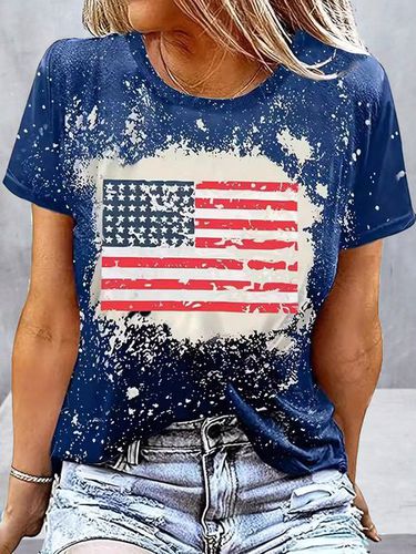 Independence Day Crew Neck Casual T-Shirt - Just Fashion Now - Modalova