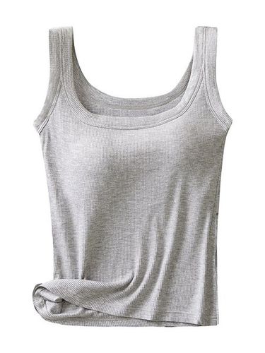 Casual Knitted Crew Neck Plain Tank Top - Just Fashion Now - Modalova