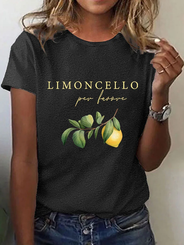 Capri Italy Limoncello Per Favore" printed T-shirt" - Just Fashion Now - Modalova