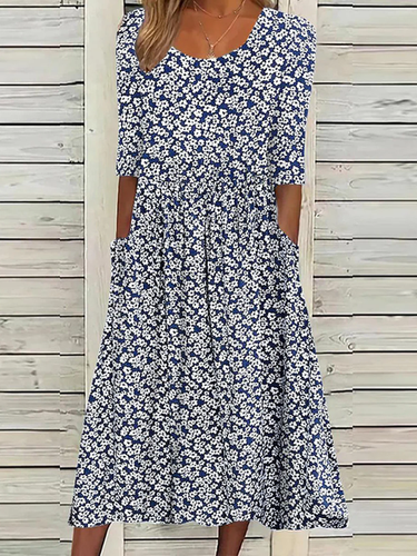 Casual Disty Floral Dress With No - Modetalente - Modalova