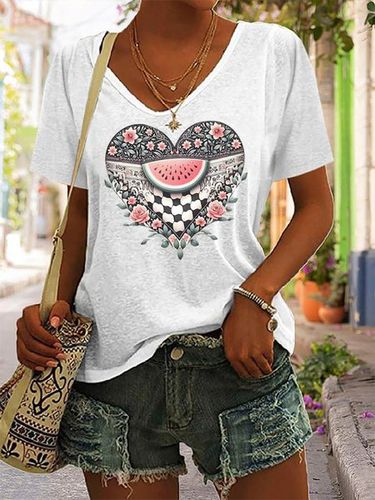 Ladies Love Peace Design Casual T-Shirt - Just Fashion Now - Modalova
