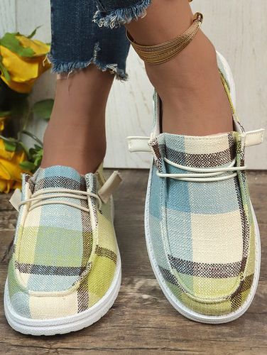 Fabric Plaid Casual All Season Casual Shoes - Modetalente - Modalova