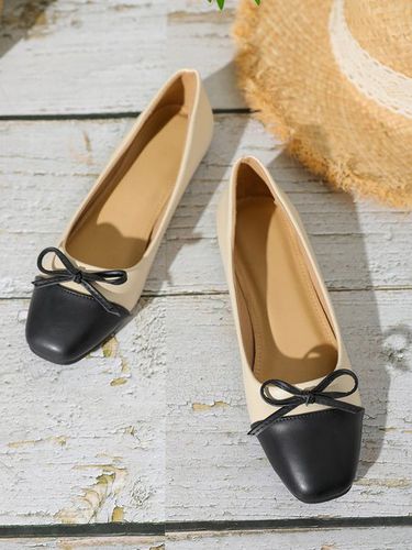 Bowknot Colorblock Ballet Flats - Modetalente - Modalova