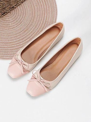 Bowknot Colorblock Ballet Flats - Modetalente - Modalova