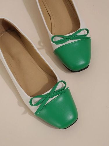 Bowknot Colorblock Ballet Flats - Modetalente - Modalova