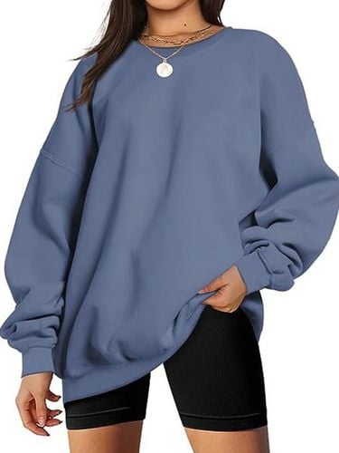 Loose Casual Crew Neck Sweatshirt - Just Fashion Now - Modalova