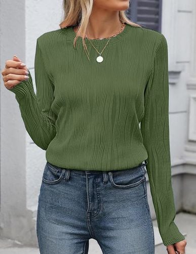 Casual Plain Loose Blouse - Just Fashion Now - Modalova