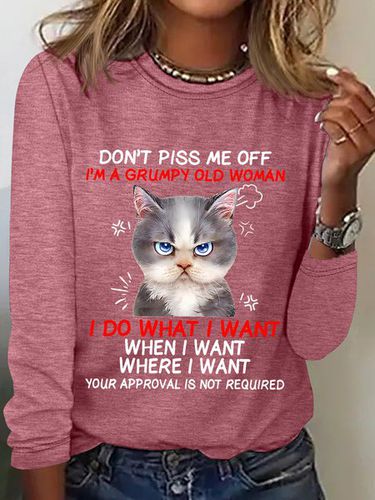 Don't Piss Me Offi'm A Grumpy Old Woman Long Sleeve Shirt - Just Fashion Now - Modalova