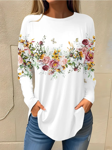 Casual Loose Floral Lace T-Shirt - Modetalente - Modalova