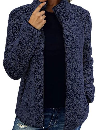 Shawl Collar Casual Fluff/Granular Fleece Fabric Teddy Jacket - Just Fashion Now - Modalova