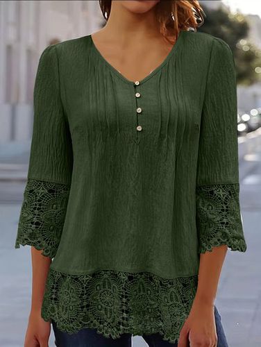 Casual Lace Loose Blouse - Just Fashion Now - Modalova