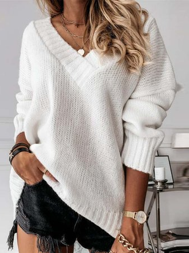 Yarn/Wool Yarn Casual Sweater - Just Fashion Now - Modalova