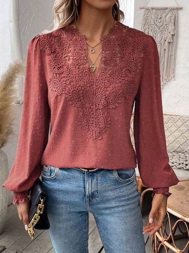 Regular Fit Lace Casual Blouse With No - Just Fashion Now - Modalova