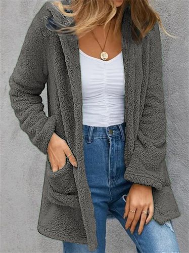 Casual Loose Plain Jacket - Just Fashion Now - Modalova