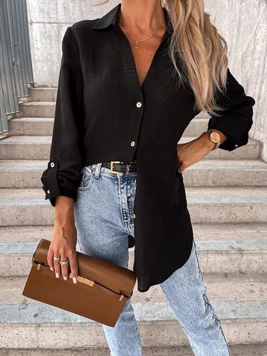 Casual Loose Buttoned Shirt Collar Shirt - Just Fashion Now - Modalova