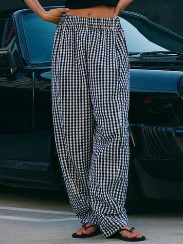 Loose Casual Knitted Plaid Pants - Just Fashion Now - Modalova