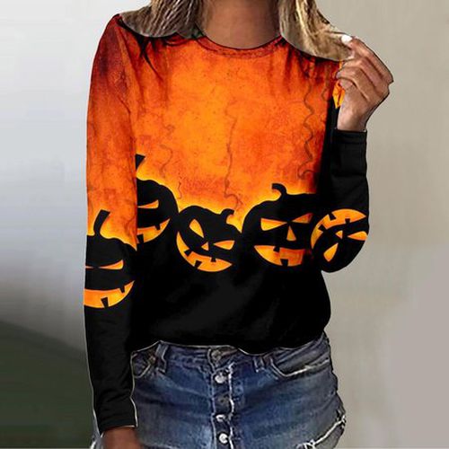 Halloween Jersey Casual T-Shirt - Just Fashion Now - Modalova