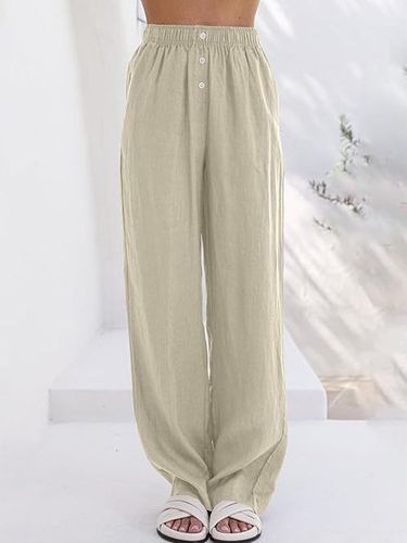 Women's Cotton And Linen Loose Casual Straight Pants - Just Fashion Now - Modalova