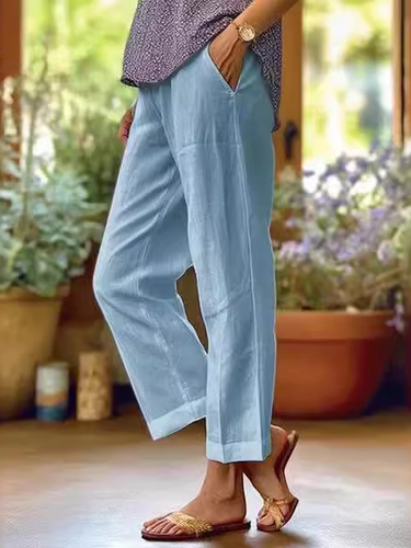 Plain Casual Pants - Modetalente - Modalova