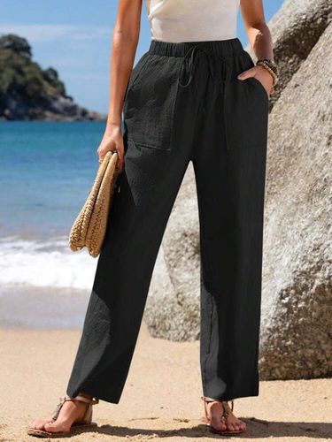 Women's Casual Plain Straight Pants - Just Fashion Now - Modalova