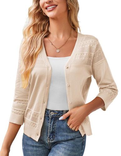 Casual Wool/Knitting Plain Cardigan - Just Fashion Now - Modalova