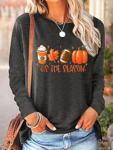 Halloween Jersey Casual Blouse - Just Fashion Now - Modalova