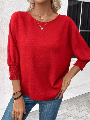 Jersey Plain Casual Blouse - Just Fashion Now - Modalova