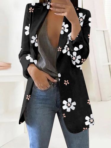 Floral Casual Loose Blazer - Just Fashion Now - Modalova