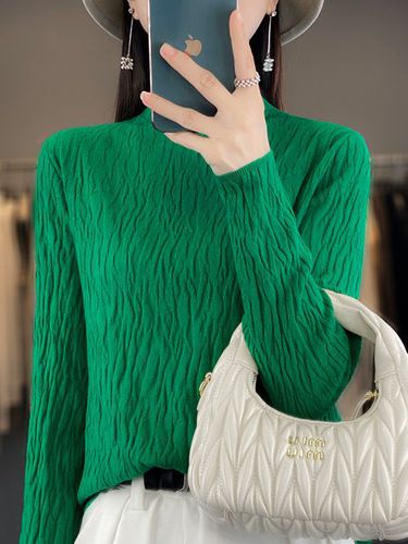 Casual Mock Neck Plain Wool/Knitting Sweater - Just Fashion Now - Modalova