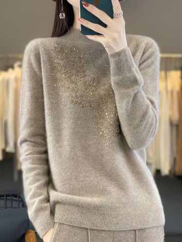 Hot Drilling Casual Plain Sweater - Just Fashion Now - Modalova