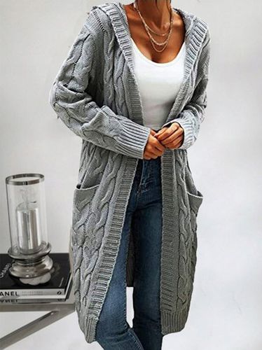 Casual Hoodie Loose Pocket Stitching Cardigan - Just Fashion Now - Modalova