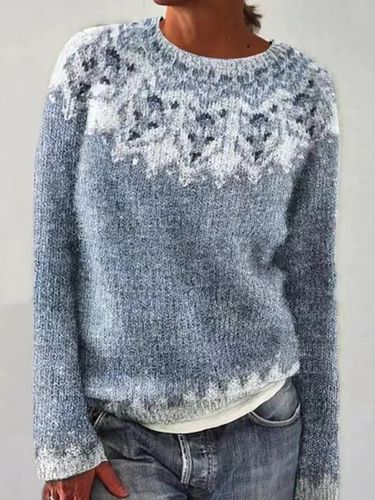 Casual Loose Crew Neck Sweater - Just Fashion Now - Modalova