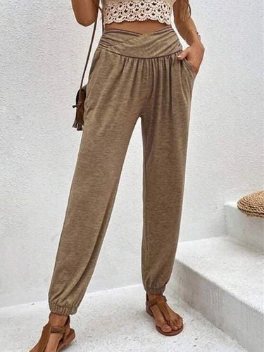 Casual Plain Loose Pants - Just Fashion Now - Modalova