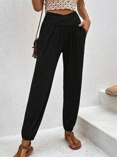 Casual Plain Loose Pants - Just Fashion Now - Modalova