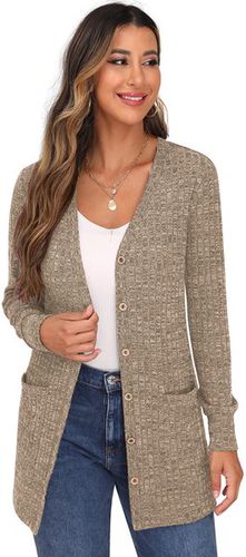 Spring/Fall Casual Long Sleeve Plain Cardigan - Just Fashion Now - Modalova