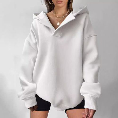 Spring/Fall Loose Casual Plain Hoodie For Women - Just Fashion Now - Modalova