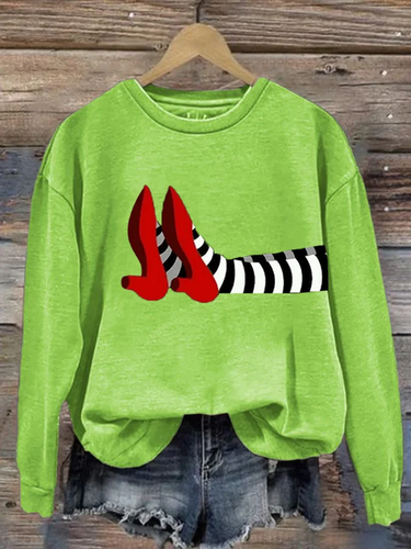 Halloween Witch Design Casual Sweatshirt - Just Fashion Now - Modalova