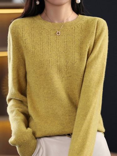 Yarn/Wool Yarn Crew Neck Loose Casual Sweater - Just Fashion Now - Modalova