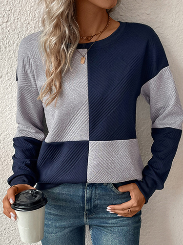 Loose Casual Crew Neck Sweatshirt - Just Fashion Now - Modalova