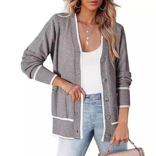 Wool/Knitting Casual Plain Buckle Cardigan - Just Fashion Now - Modalova