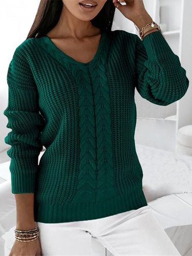 Casual Yarn/Wool Yarn Loose Plain Sweater - Just Fashion Now - Modalova