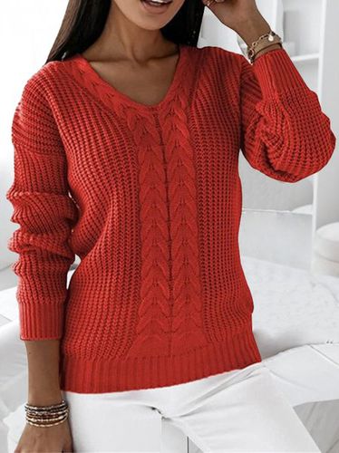 Casual Yarn/Wool Yarn Loose Plain Sweater - Just Fashion Now - Modalova