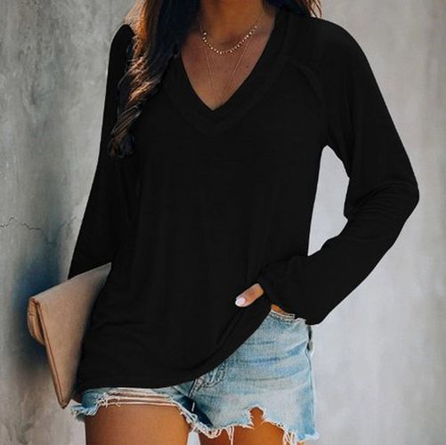 Casual Jersey Plain Blouse - Just Fashion Now - Modalova