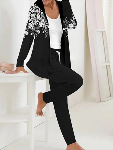 Jersey Casual Loose Jacket and pants Two-Piece Set - Just Fashion Now - Modalova