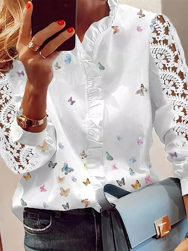 Butterfly Casual Blouse - Just Fashion Now - Modalova