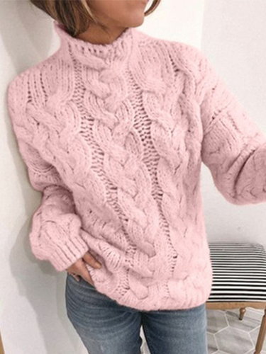 Yarn/Wool Yarn Casual Sweater - Just Fashion Now - Modalova