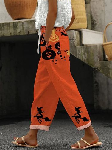 Loose Halloween Casual Cotton And Linen Pants - Just Fashion Now - Modalova