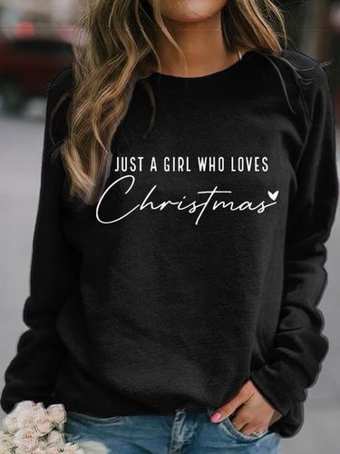 Women's Just A Girl Who Loves Christmas Sweatshirt - Just Fashion Now - Modalova