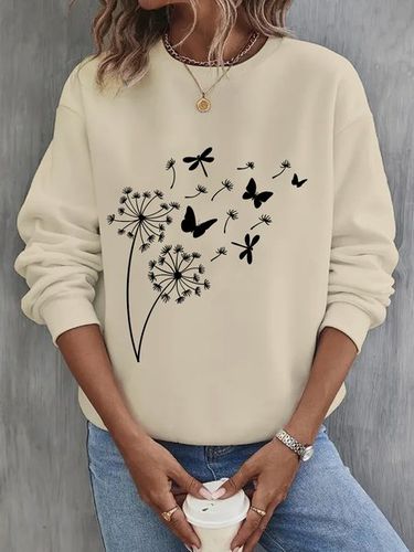 Crew Neck Cotton Casual Dandelion Sweatshirt - Just Fashion Now - Modalova